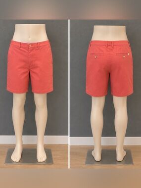 Peter Millar Men’s  Coral Pink Golf Shorts 38 Performance Flat Front Casual
